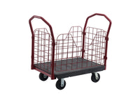 CARRO CON PLATAFORMA Y MALLA DE PROTECCION - NEGRO